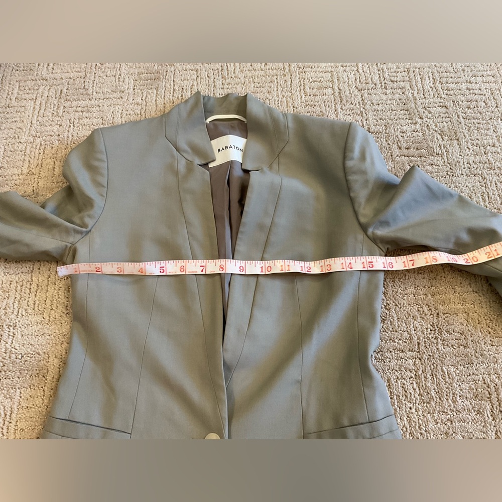 💚🩶 Aritzia Babaton Wool Blazer Sage Green Blazer Sz 0 EUC Minimalist Office - Picture 8 of 11